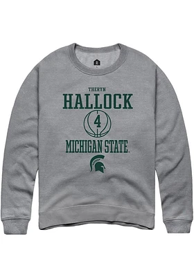 Theryn Hallock  Rally Michigan State Spartans Mens Graphite NIL Sport Icon Long Sleeve Crew Sweats..
