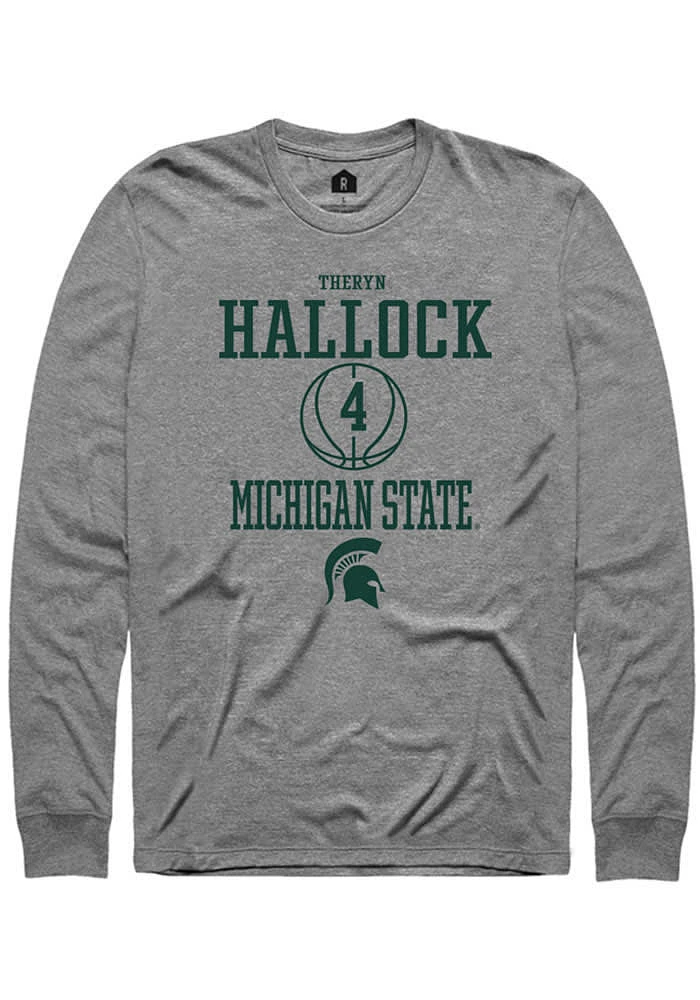 Theryn Hallock Michigan State Spartans Graphite Rally NIL Sport Icon Long Sleeve T Shirt
