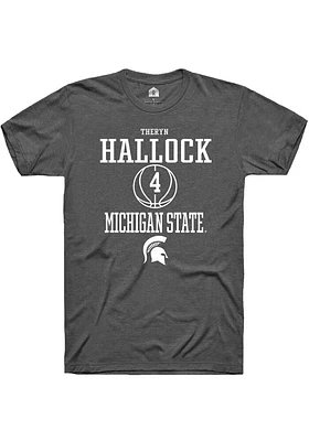 Theryn Hallock  Michigan State Spartans Dark Grey Rally NIL Sport Icon Short Sleeve T Shirt