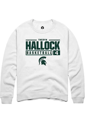 Theryn Hallock Rally Michigan State Spartans Mens NIL Stacked Box Long Sleeve Crew Sweatshi