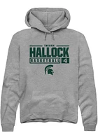 Theryn Hallock  Rally Michigan State Spartans Mens Graphite NIL Stacked Box Long Sleeve Hoodie