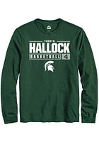 Theryn Hallock  Michigan State Spartans Green Rally NIL Stacked Box Long Sleeve T Shirt