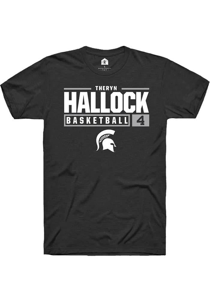 Theryn Hallock Michigan State Spartans Rally NIL Stacked Box Short Sleeve T Shirt