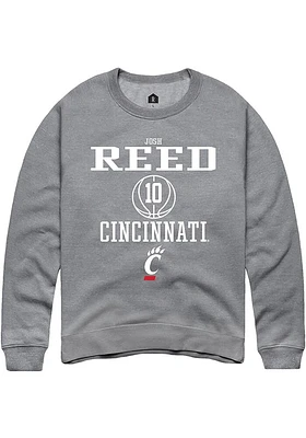 Josh Reed  Rally Cincinnati Bearcats Mens Graphite NIL Sport Icon Long Sleeve Crew Sweatshirt