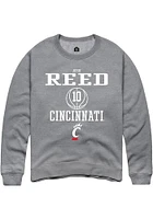 Josh Reed  Rally Cincinnati Bearcats Mens Graphite NIL Sport Icon Long Sleeve Crew Sweatshirt