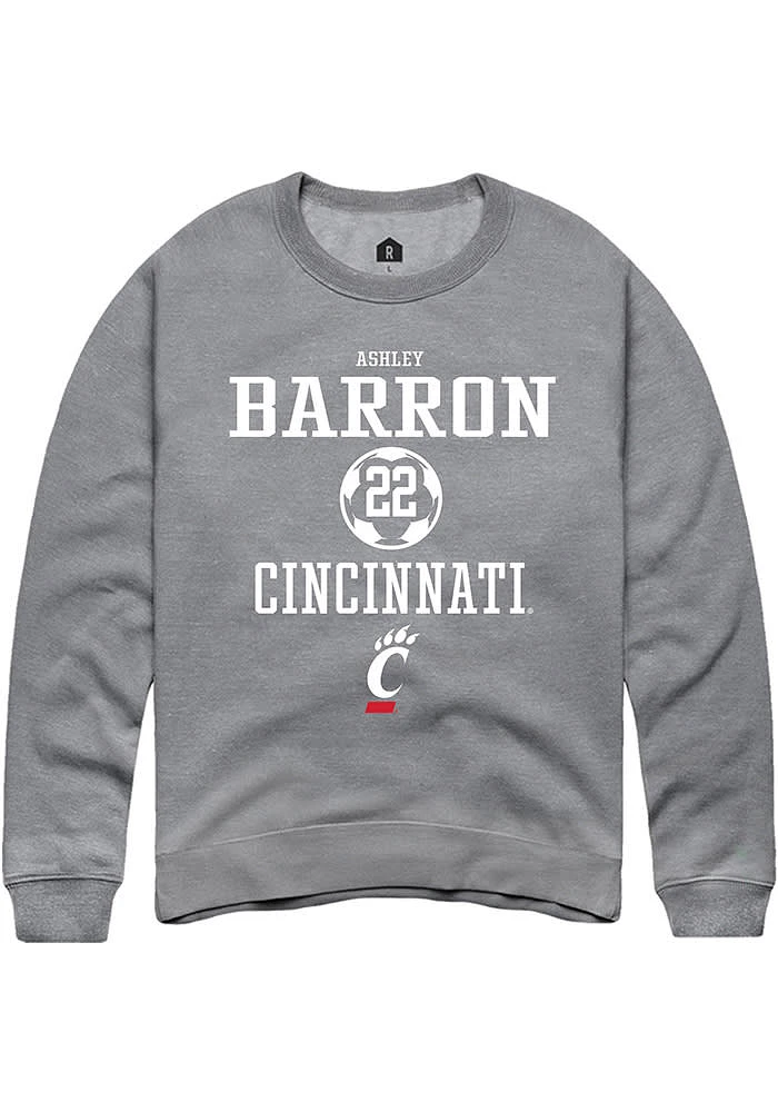 Ashley Barron  Rally Cincinnati Bearcats Mens Graphite NIL Sport Icon Long Sleeve Crew Sweatshir..