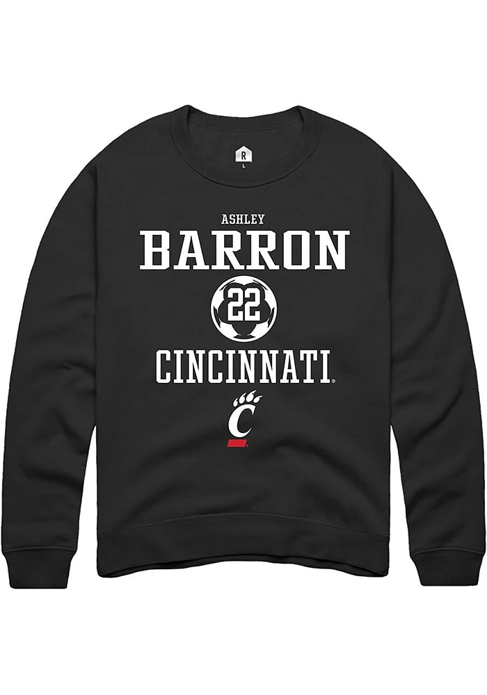 Ashley Barron Rally Cincinnati Bearcats Mens NIL Sport Icon Long Sleeve Crew Sweatshirt