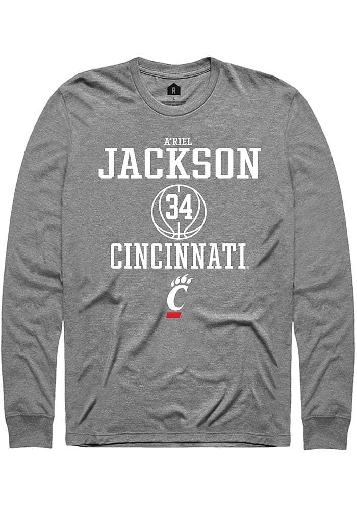 A'riel Jackson  Cincinnati Bearcats Graphite Rally NIL Sport Icon Long Sleeve T Shirt