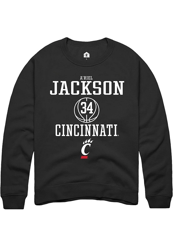 A'riel Jackson Rally Cincinnati Bearcats Mens NIL Sport Icon Long Sleeve Crew Sweatshirt