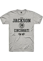 A'riel Jackson  Cincinnati Bearcats Ash Rally NIL Sport Icon Short Sleeve T Shirt