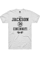 A'riel Jackson  Cincinnati Bearcats White Rally NIL Sport Icon Short Sleeve T Shirt