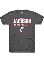 A'riel Jackson  Cincinnati Bearcats Dark Grey Rally NIL Stacked Box Short Sleeve T Shirt