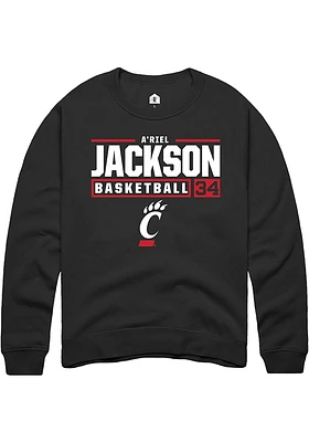 A'riel Jackson Rally Cincinnati Bearcats Mens NIL Stacked Box Long Sleeve Crew Sweatshirt