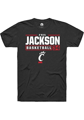 A'riel Jackson Cincinnati Bearcats Rally NIL Stacked Box Short Sleeve T Shirt