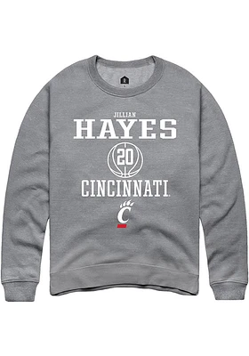 Jillian Hayes  Rally Cincinnati Bearcats Mens Graphite NIL Sport Icon Long Sleeve Crew Sweatshir..