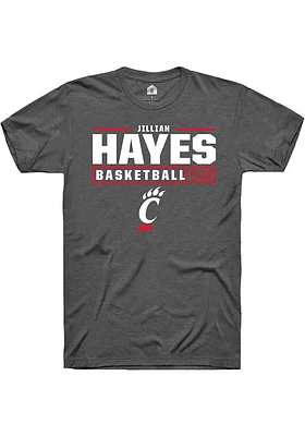 Jillian Hayes  Cincinnati Bearcats Dark Grey Rally NIL Stacked Box Short Sleeve T Shirt