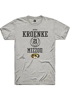 Averi Kroenke  Missouri Tigers Ash Rally NIL Sport Icon Short Sleeve T Shirt
