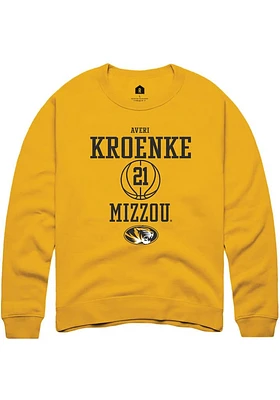 Averi Kroenke  Rally Missouri Tigers Mens Gold NIL Sport Icon Long Sleeve Crew Sweatshirt