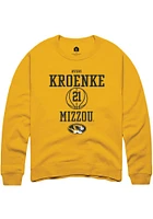 Averi Kroenke  Rally Missouri Tigers Mens Gold NIL Sport Icon Long Sleeve Crew Sweatshirt