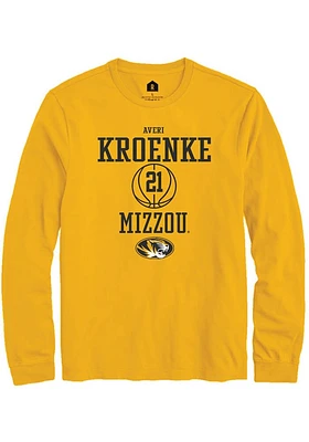 Averi Kroenke  Missouri Tigers Gold Rally NIL Sport Icon Long Sleeve T Shirt