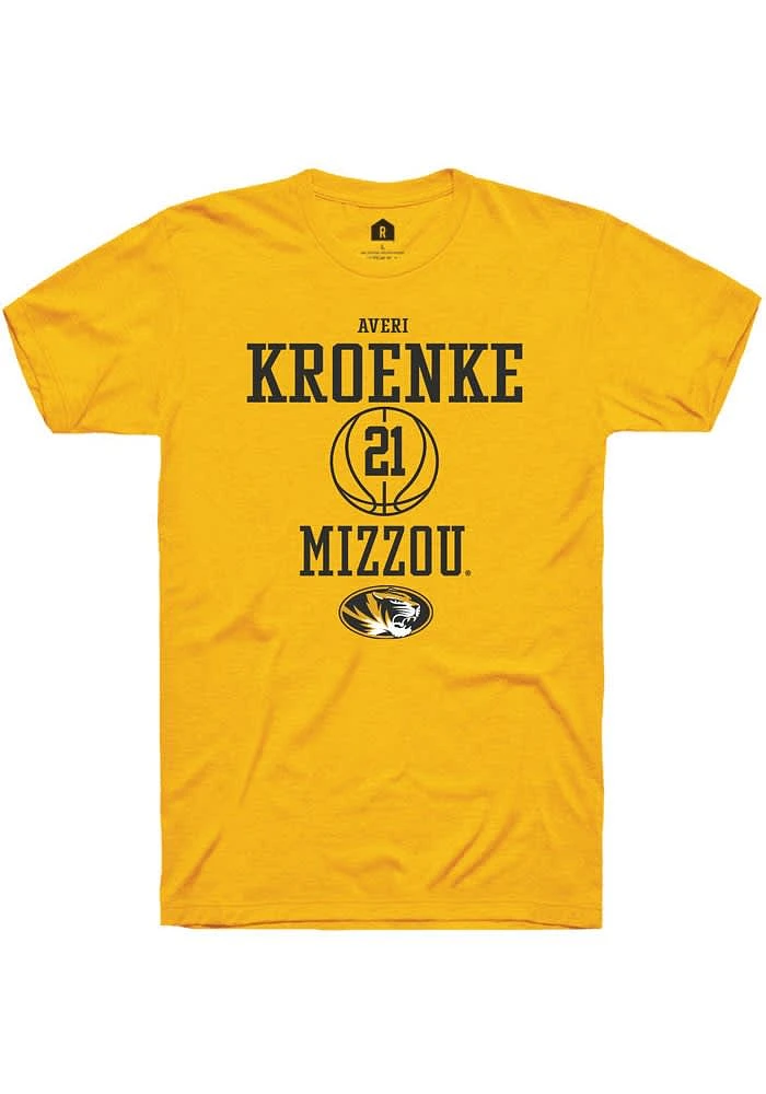 Averi Kroenke Missouri Tigers Gold Rally NIL Sport Icon Short Sleeve T Shirt