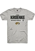 Averi Kroenke  Missouri Tigers Ash Rally NIL Stacked Box Short Sleeve T Shirt