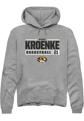 Averi Kroenke  Rally Missouri Tigers Mens Graphite NIL Stacked Box Long Sleeve Hoodie