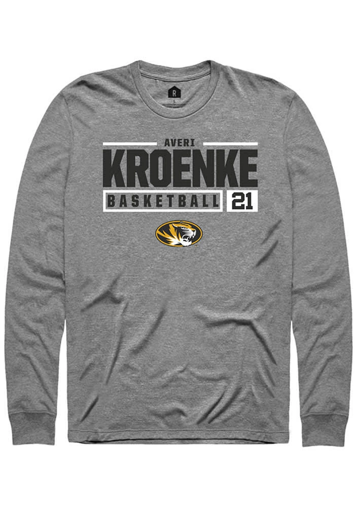 Averi Kroenke Missouri Tigers Graphite Rally NIL Stacked Box Long Sleeve T Shirt