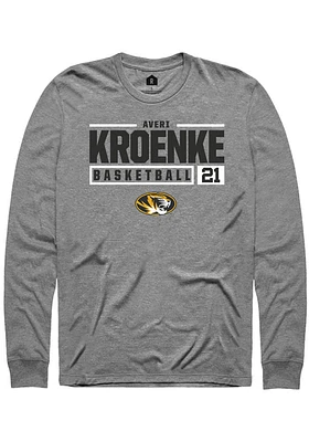 Averi Kroenke  Missouri Tigers Graphite Rally NIL Stacked Box Long Sleeve T Shirt