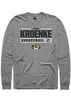 Averi Kroenke  Missouri Tigers Graphite Rally NIL Stacked Box Long Sleeve T Shirt