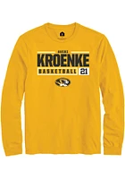 Averi Kroenke  Missouri Tigers Gold Rally NIL Stacked Box Long Sleeve T Shirt