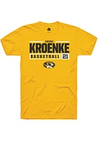 Averi Kroenke  Missouri Tigers Gold Rally NIL Stacked Box Short Sleeve T Shirt