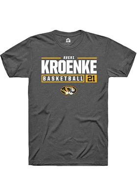 Averi Kroenke  Missouri Tigers Dark Grey Rally NIL Stacked Box Short Sleeve T Shirt