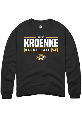 Averi Kroenke  Rally Missouri Tigers Mens Black NIL Stacked Box Long Sleeve Crew Sweatshirt