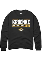 Averi Kroenke  Rally Missouri Tigers Mens Black NIL Stacked Box Long Sleeve Crew Sweatshirt