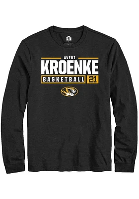 Averi Kroenke  Missouri Tigers Black Rally NIL Stacked Box Long Sleeve T Shirt