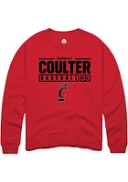 Bradley Coulter  Rally Cincinnati Bearcats Mens Red NIL Stacked Box Long Sleeve Crew Sweatshirt