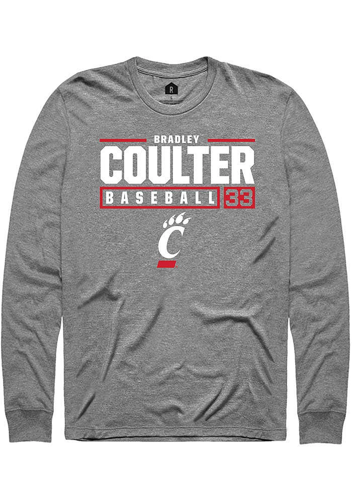 Bradley Coulter  Cincinnati Bearcats Graphite Rally NIL Stacked Box Long Sleeve T Shirt