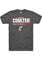 Bradley Coulter  Cincinnati Bearcats Dark Grey Rally NIL Stacked Box Short Sleeve T Shirt