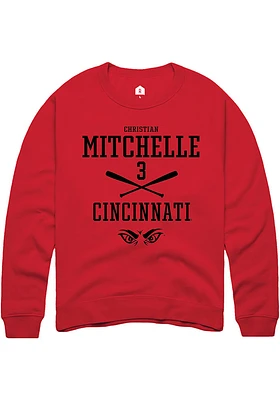 Christian Mitchelle  Rally Cincinnati Bearcats Mens Red NIL Sport Icon Long Sleeve Crew Sweatshirt