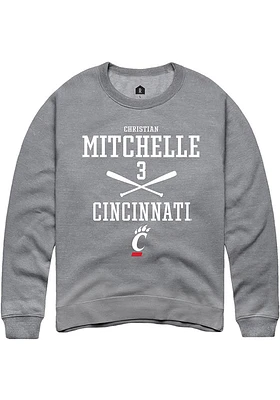 Christian Mitchelle  Rally Cincinnati Bearcats Mens Graphite NIL Sport Icon Long Sleeve Crew Swe..