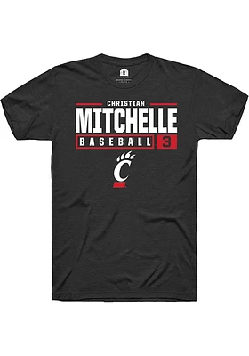 Christian Mitchelle Cincinnati Bearcats Rally NIL Stacked Box Short Sleeve T Shirt