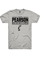 Dalton Pearson  Cincinnati Bearcats Ash Rally NIL Stacked Box Short Sleeve T Shirt