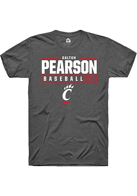 Dalton Pearson  Cincinnati Bearcats Dark Grey Rally NIL Stacked Box Short Sleeve T Shirt