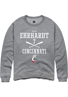 Gavin Ehrhardt  Rally Cincinnati Bearcats Mens Graphite NIL Sport Icon Long Sleeve Crew Sweatshi..