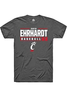 Gavin Ehrhardt  Cincinnati Bearcats Dark Grey Rally NIL Stacked Box Short Sleeve T Shirt