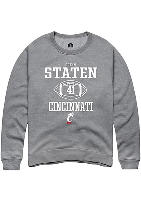 Quinn Staten  Rally Cincinnati Bearcats Mens Graphite NIL Sport Icon Long Sleeve Crew Sweatshirt