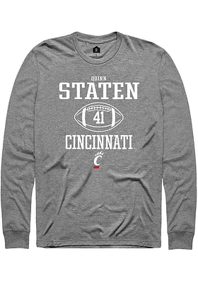 Quinn Staten  Cincinnati Bearcats Graphite Rally NIL Sport Icon Long Sleeve T Shirt