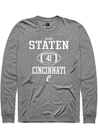 Quinn Staten  Cincinnati Bearcats Graphite Rally NIL Sport Icon Long Sleeve T Shirt