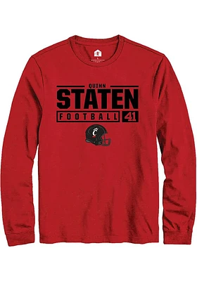 Quinn Staten Cincinnati Bearcats Rally NIL Stacked Box Long Sleeve T Shirt